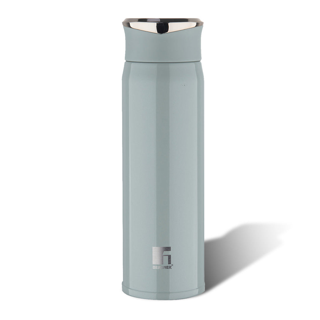 Bergner Walking CarryCask Thermosteel Hot and Cold 450ml Flask, Double Walled Bottle - Green