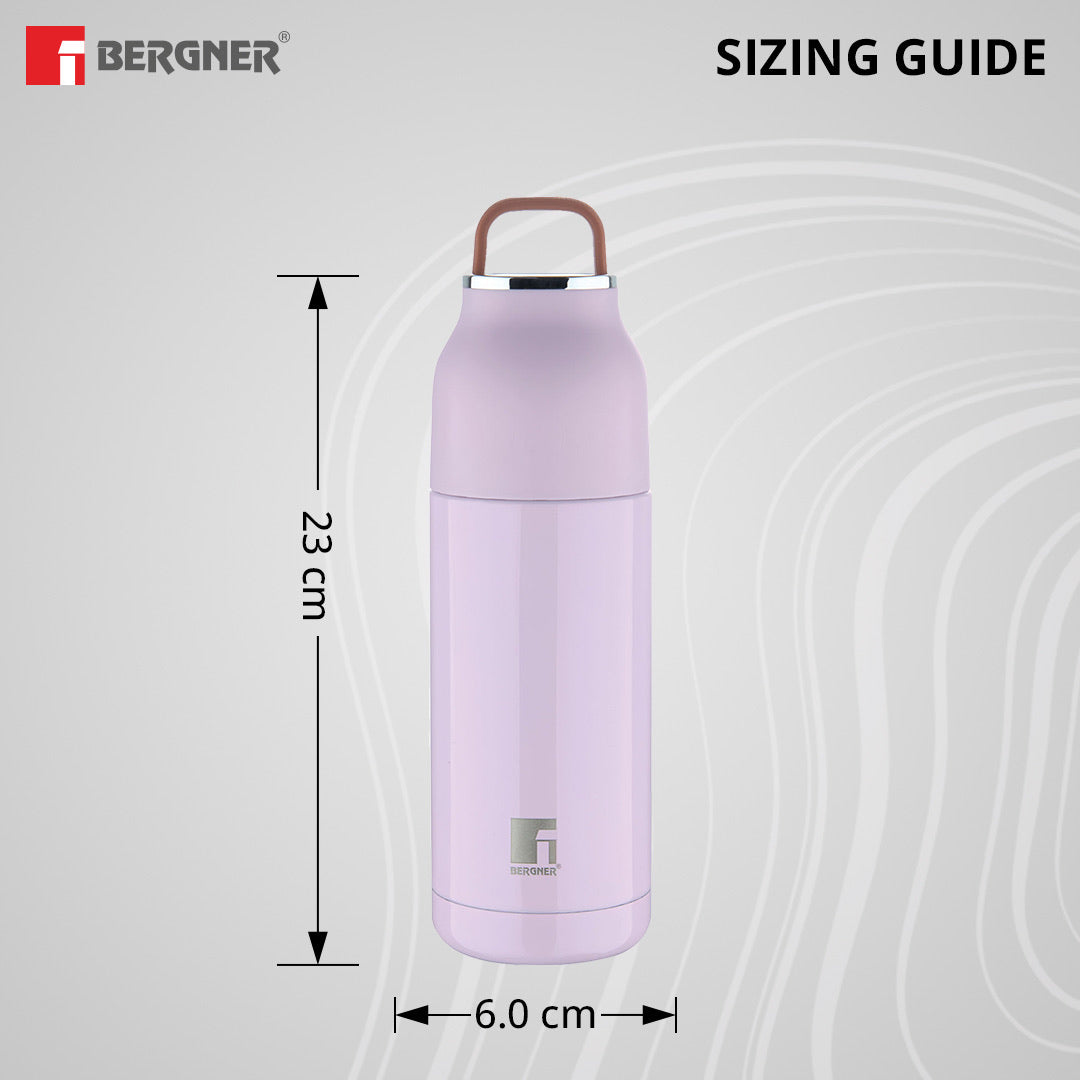 Bergner Walking AquaZest Thermosteel Hot and Cold 350ml Flask, Double Walled Bottle - Pink