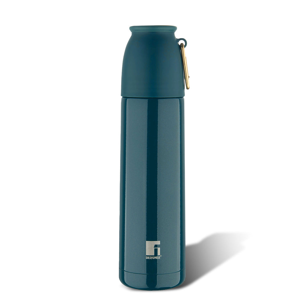 Bergner Walking PearlPotion Thermosteel Hot and Cold 500ml Flask, Double Walled Bottle - Green