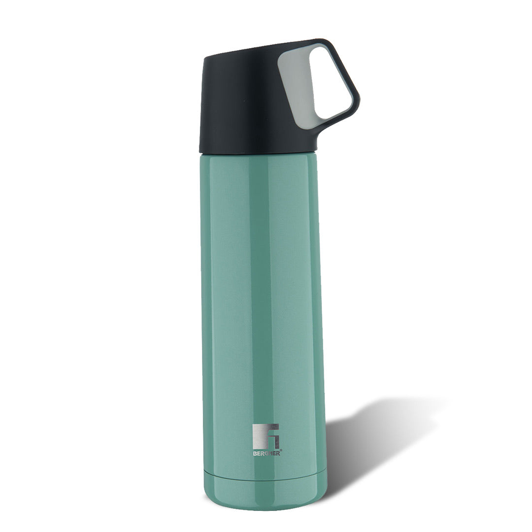 Bergner Walking HydroCup Thermosteel Hot and Cold 500ml Flask, Double Walled Bottle - Green