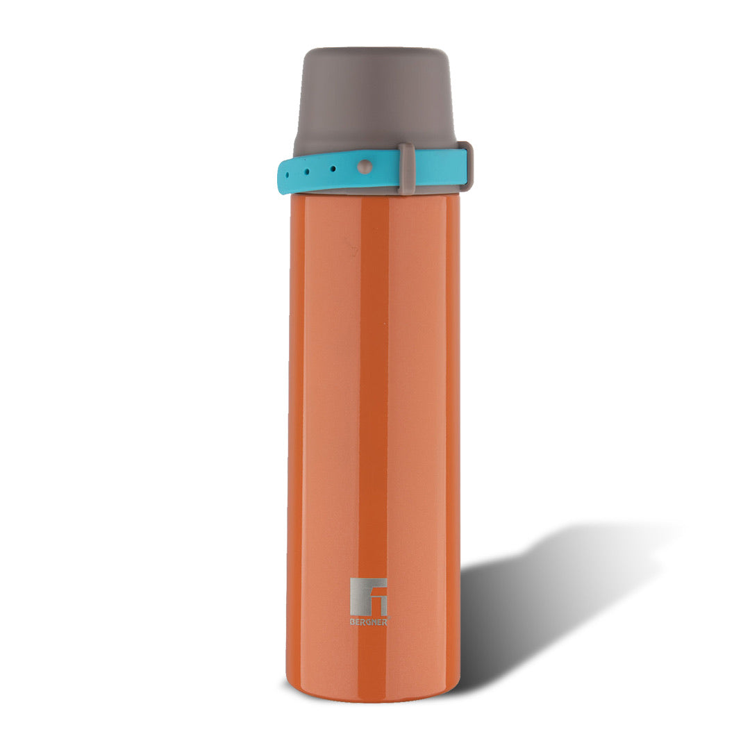 Bergner Walking Stile Thermosteel Hot and Cold, Double Walled Bottle - Orange