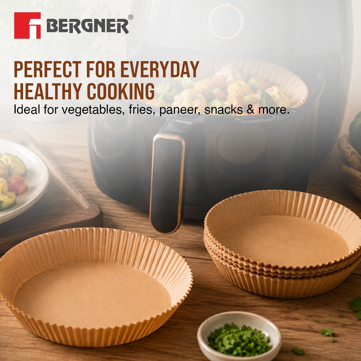 Essential Plus 50 Pcs  Round Air Fryer Tray Parchment Paper