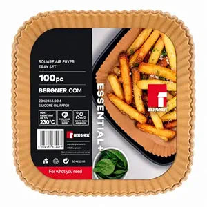 Essential Plus 100 Pcs Square Air Fryer Tray Parchment Paper