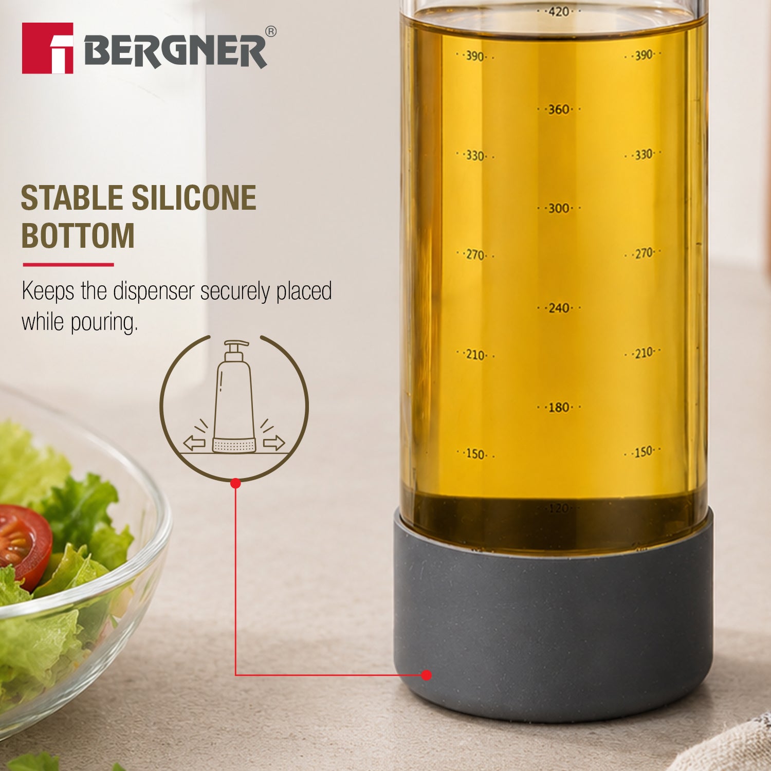Borosilicate Glass Oil Dispenser (500ml) with Spout Pour