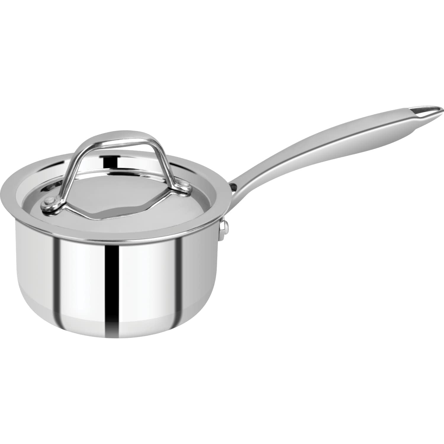 Bergner Argent Tri-Ply Stainless Steel Saucepan with Stainless Steel Lid - Induction Bottom (5-Year Warranty)