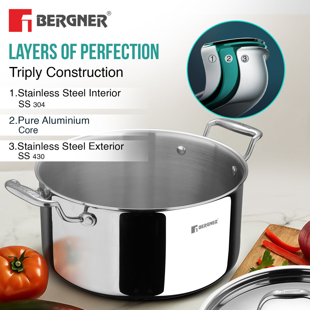 Argent Tri-Ply Stainless Steel Casserole