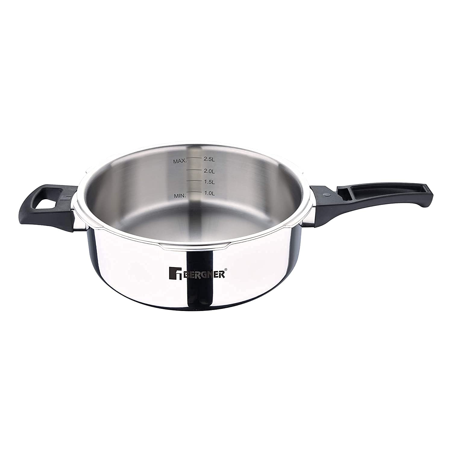 Bergner Argent Elements Tri-Ply Stainless Steel Outer Lid Pressure Pan, Tri-Ply Induction Bottom