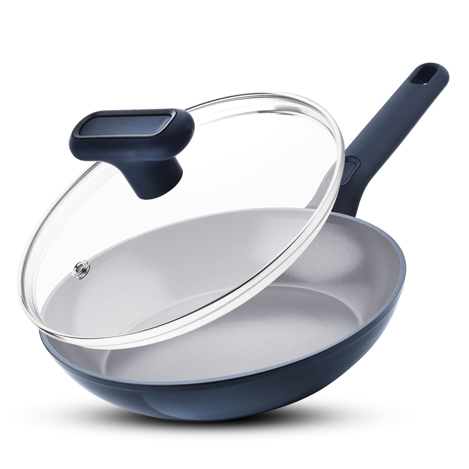 Jade 24cm Frypan with Glass Lid, Ceramic Non-Stick Coating - Induction