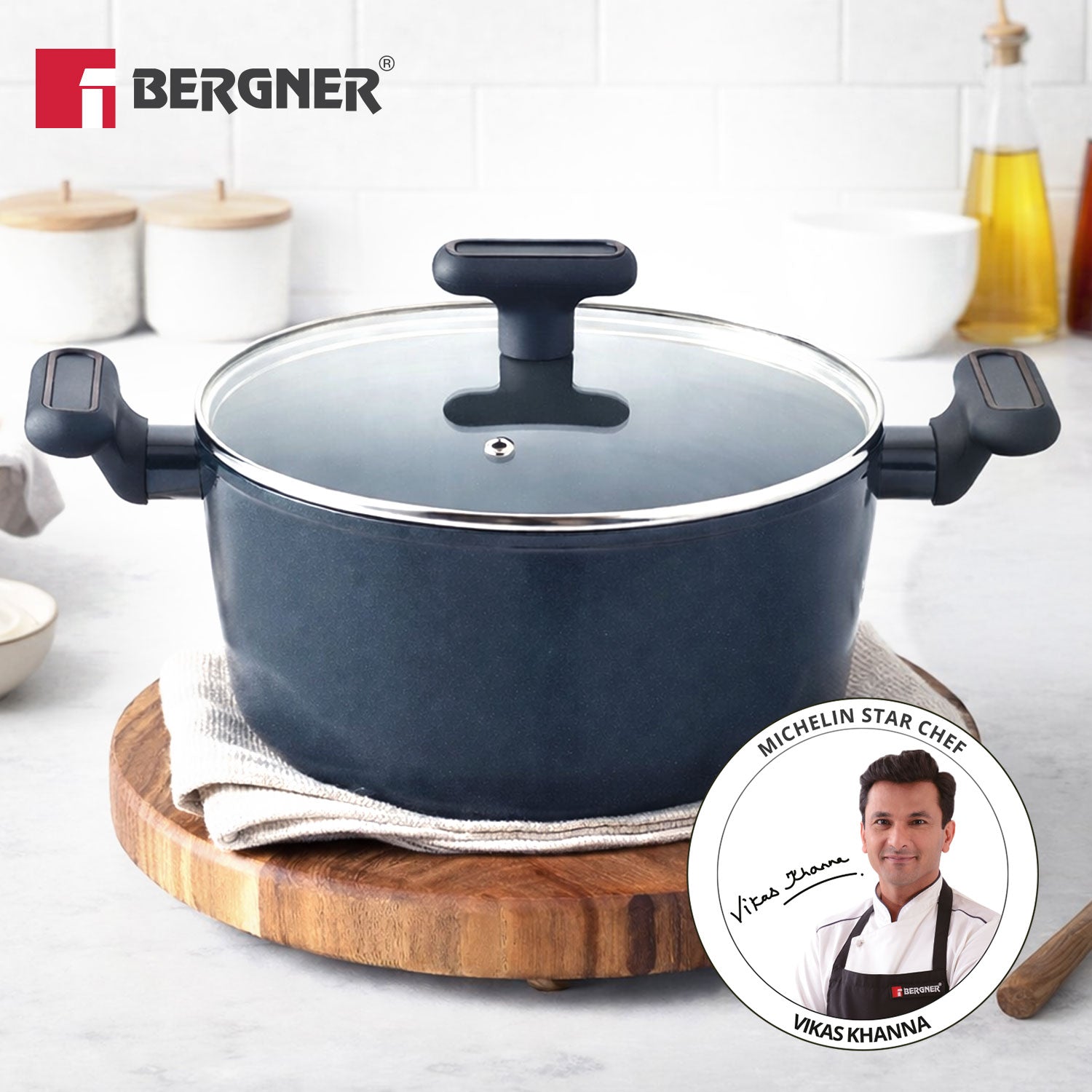Jade 28cm (6.4L) Casserole with Glass Lid, Ceramic Non-Stick Coating - Induction