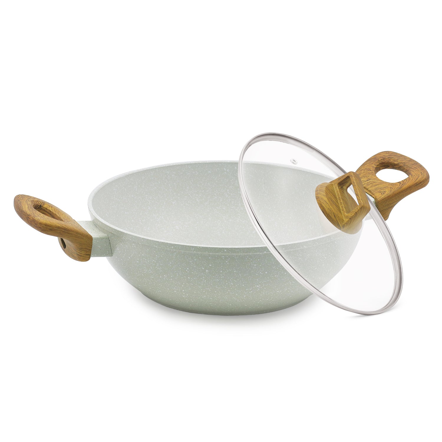 Naturally Cast Aluminum 24cm (2 L) Kadai - Induction Bottom