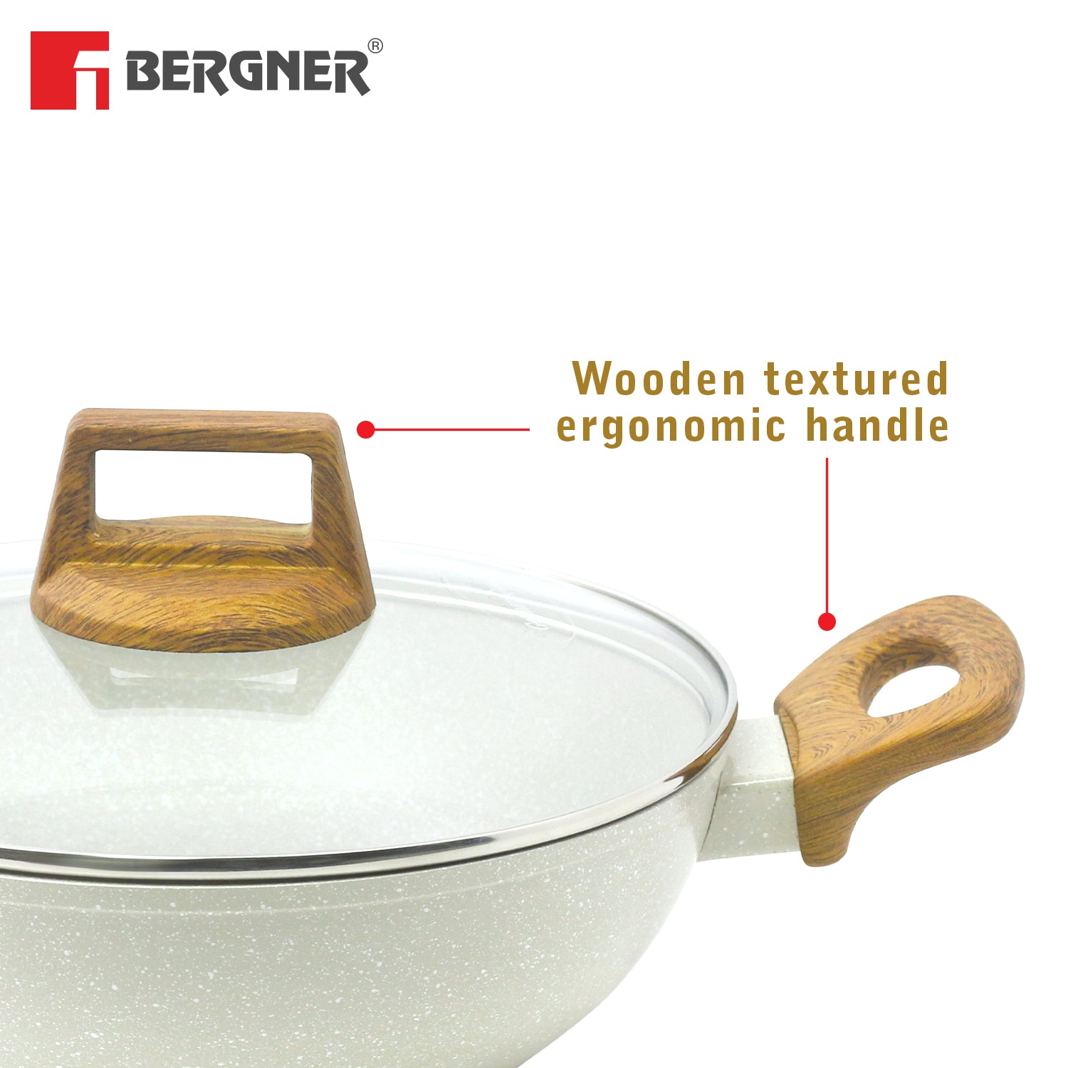 Naturally Cast Aluminum 24cm (2 L) Kadai - Induction Bottom
