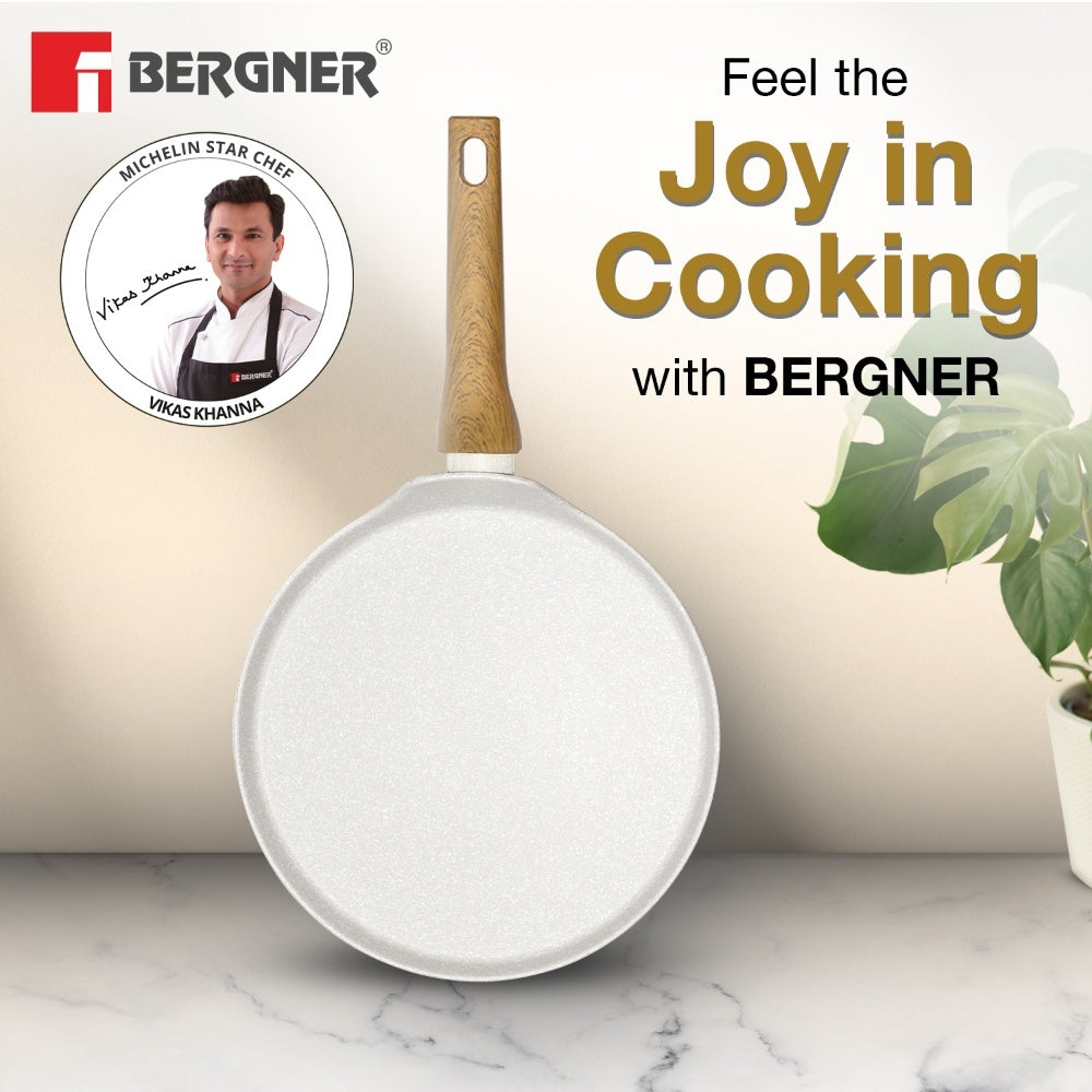 Naturally Forged Aluminum 28cm Pancake Pan / Dosa Tawa - Induction Bottom