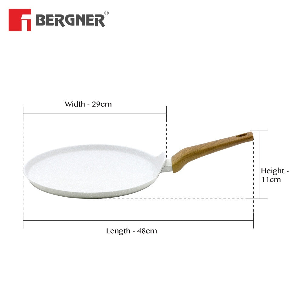 Naturally Forged Aluminum 28cm Pancake Pan / Dosa Tawa - Induction Bottom