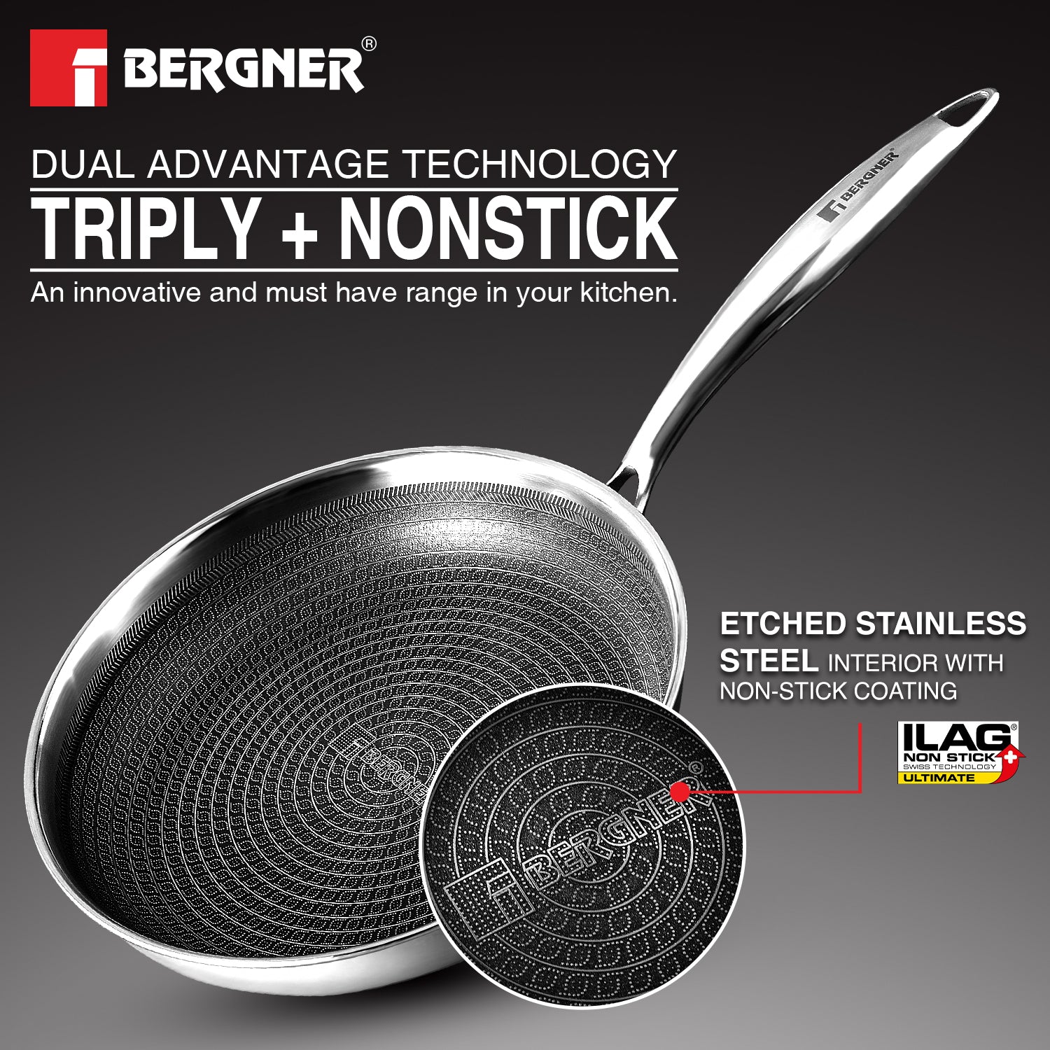 Hi-Tech Giro Triply Stainless Steel 16cm Frypan