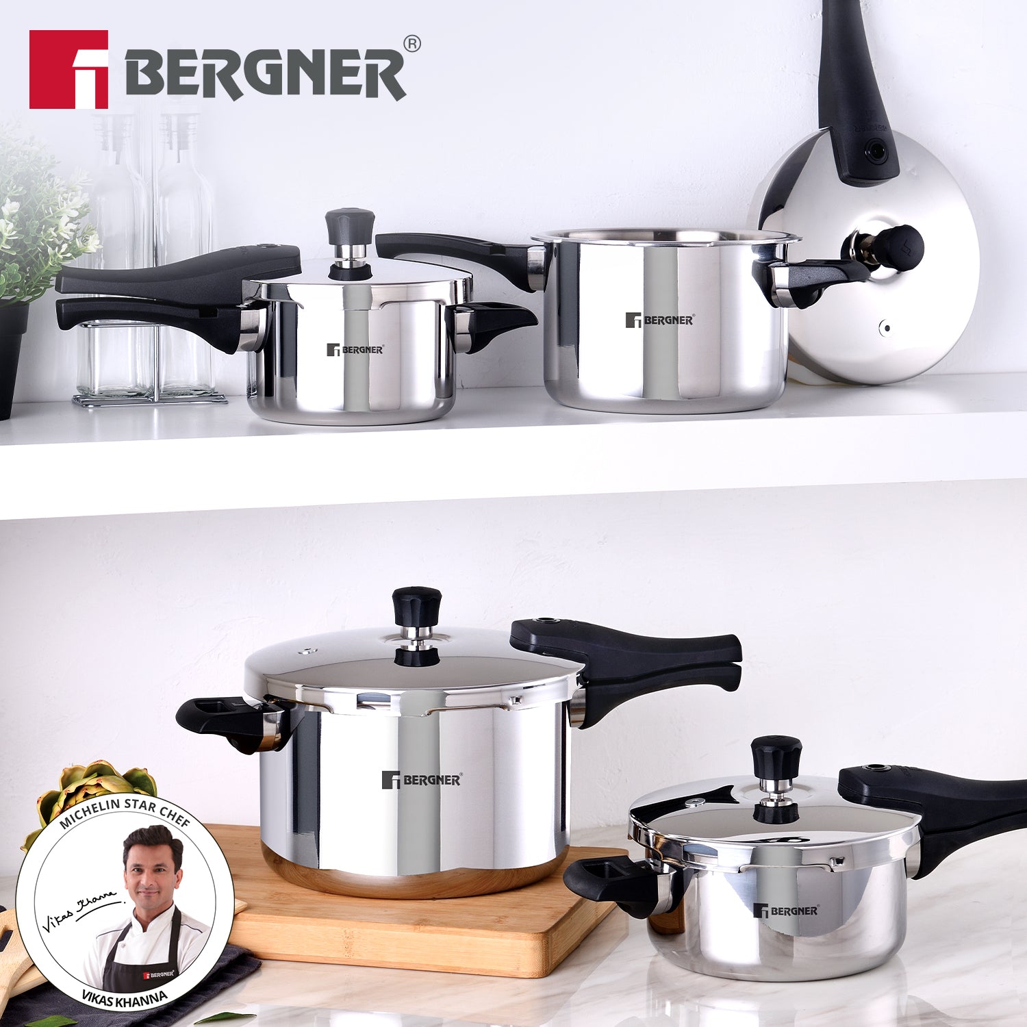 Argent Elements Triply Stainless Steel 2.5 L Outer Lid Pressure Cooker