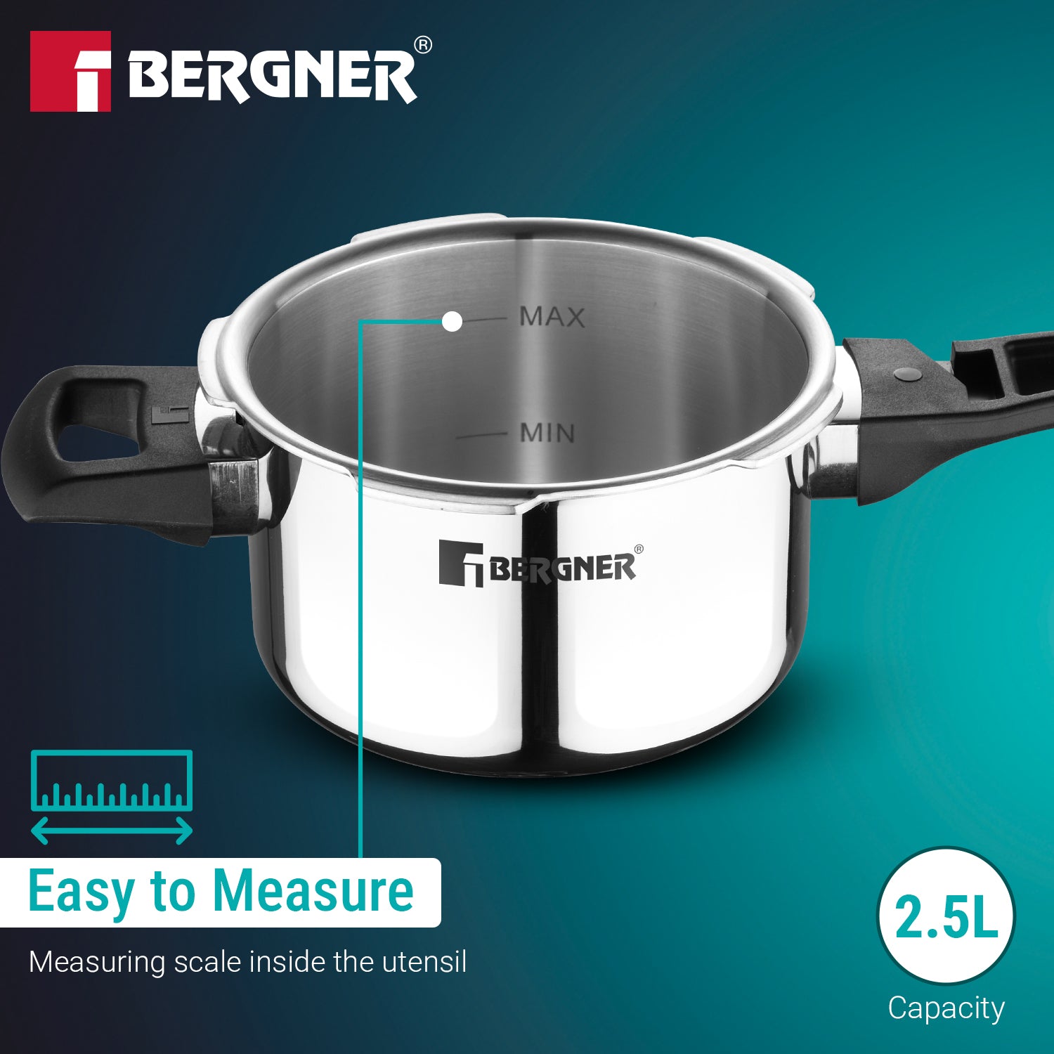 Argent Elements Triply Stainless Steel 2.5 L Outer Lid Pressure Cooker