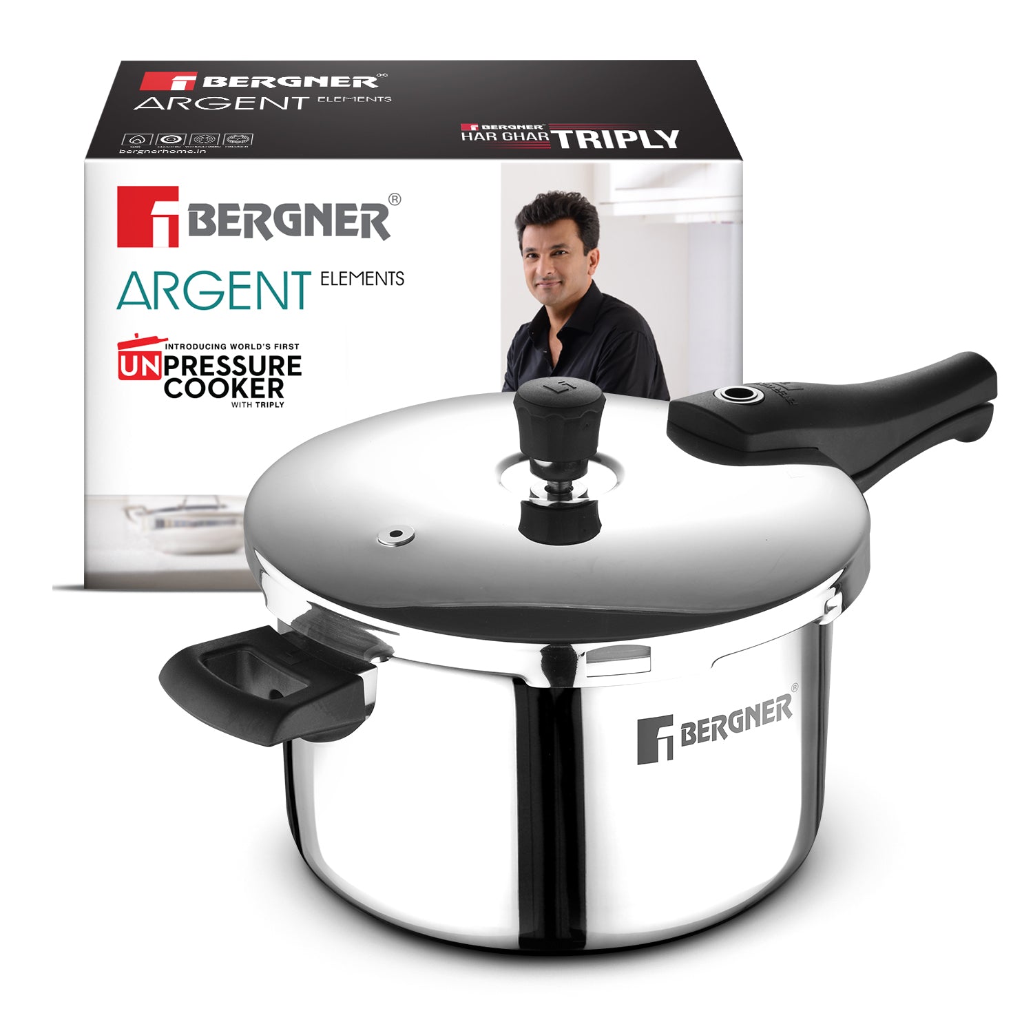 Argent Elements Triply Stainless Steel 3.5 L Outer Lid Pressure Cooker