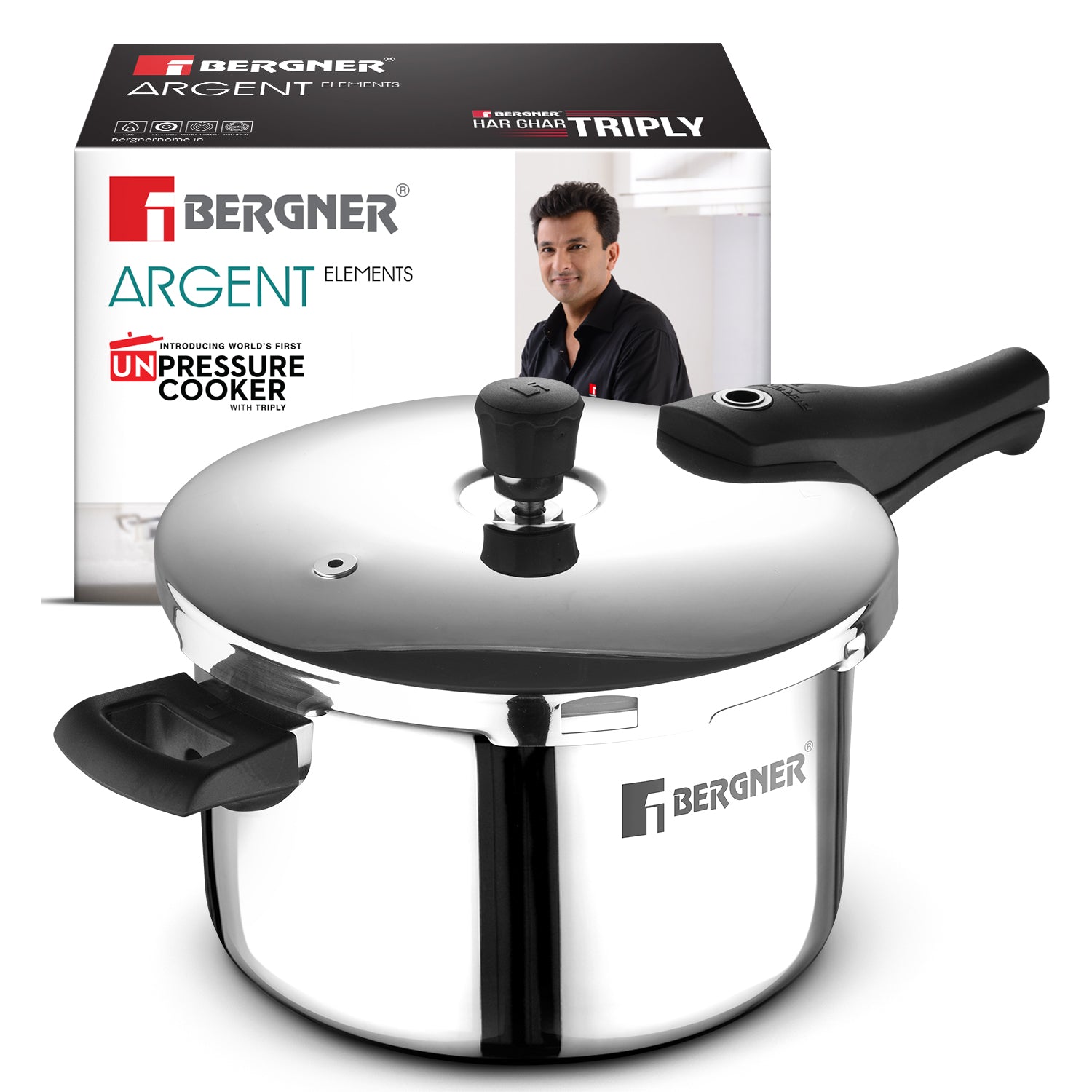 Argent Elements Triply Stainless Steel 6.5 L Outer Lid Pressure Cooker