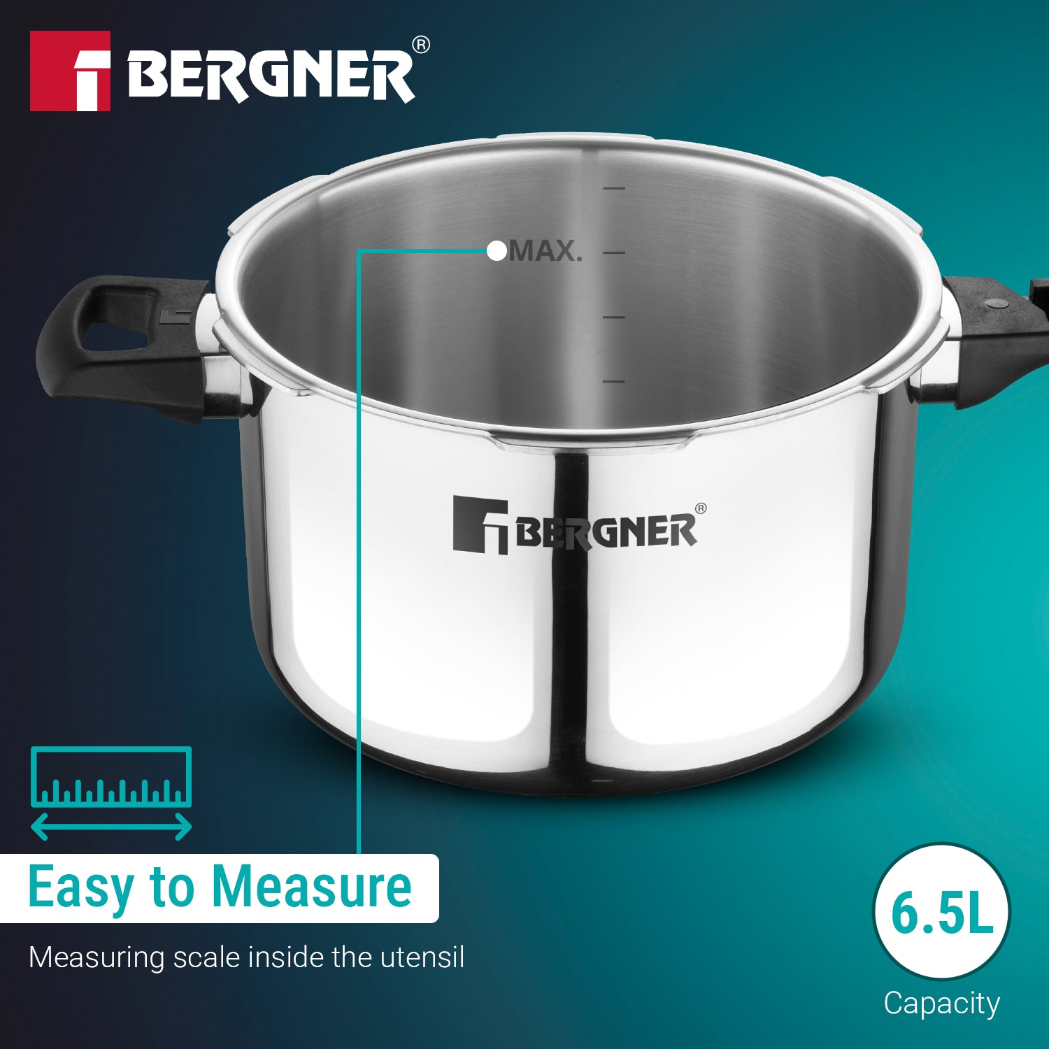 Argent Elements Triply Stainless Steel 6.5 L Outer Lid Pressure Cooker