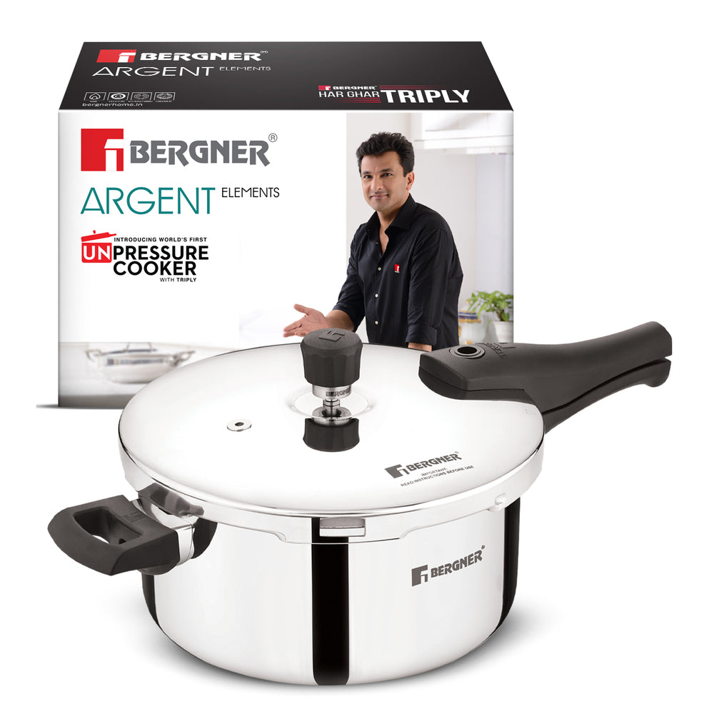 Argent Elements Triply Stainless Steel 4.5 L Outer Lid Pressure Pan | Induction