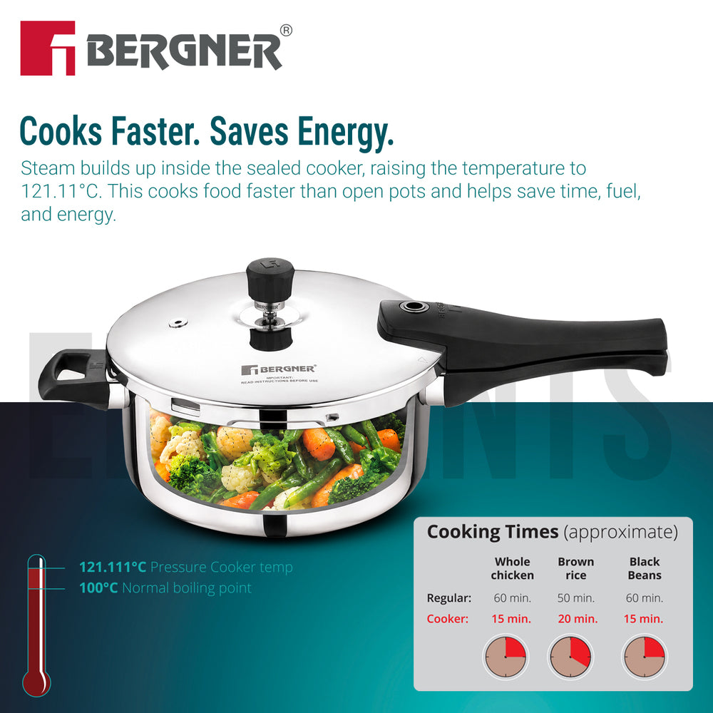 Argent Elements Triply Stainless Steel 4.5 L Outer Lid Pressure Pan | Induction