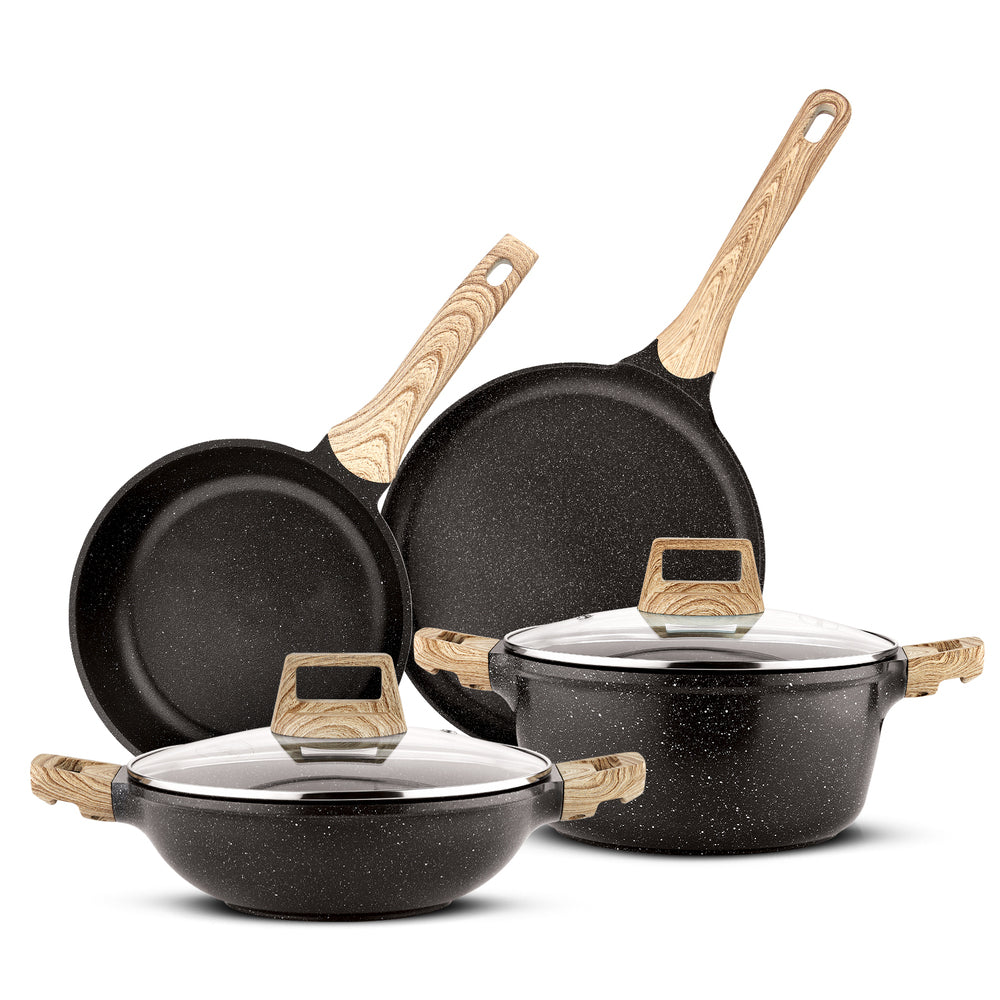 Bergner Sienna Elite 6 Pcs Non-Stick Cookware Set - Induction Bottom