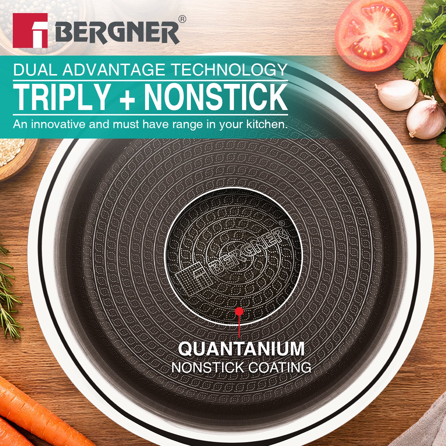 Hitech Giro Triply Tope with Stainless Steel Lid, 24cm (4.6 L)
