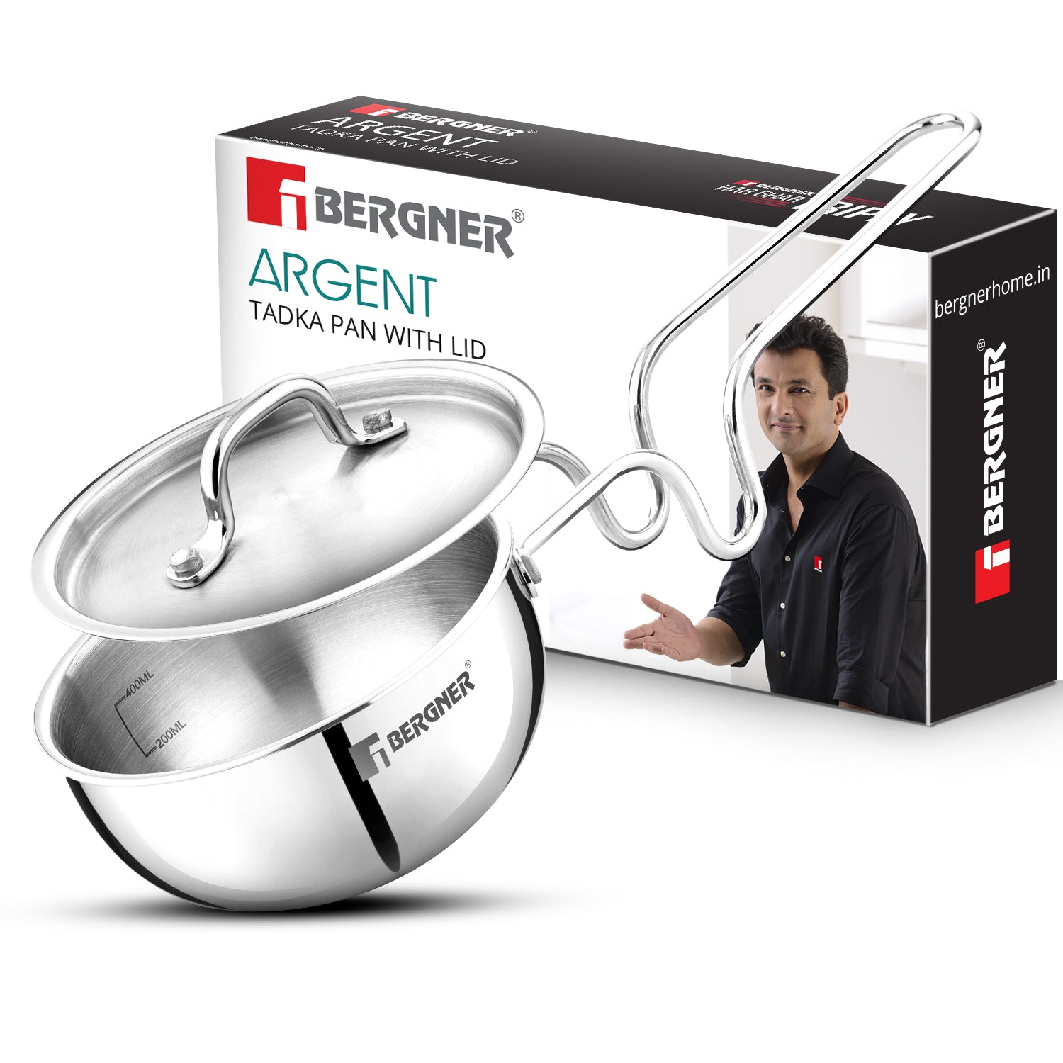 Argent Triply 12cm Tadka Pan with Lid