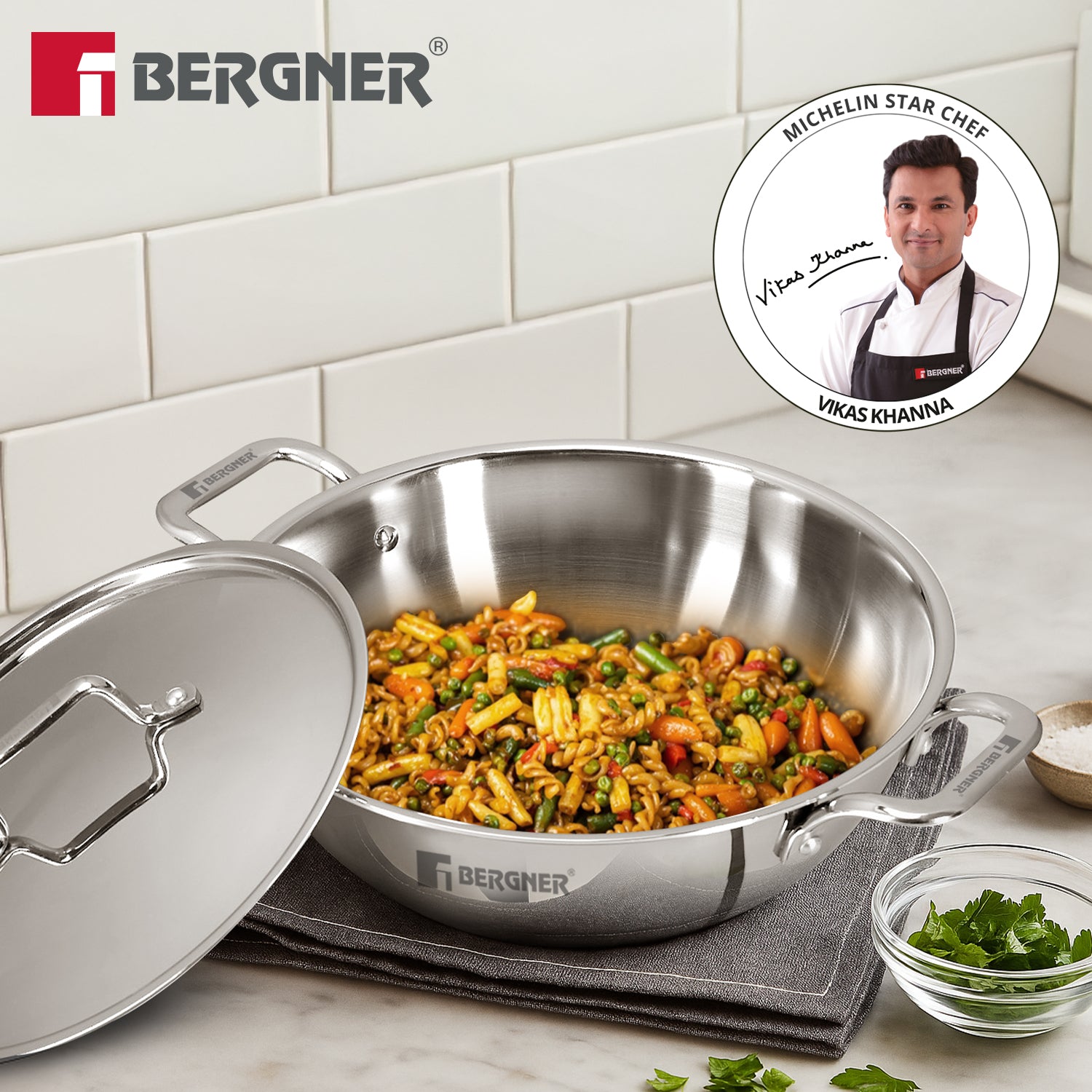 TriPro Tri-Ply Stainless Steel Kadai
