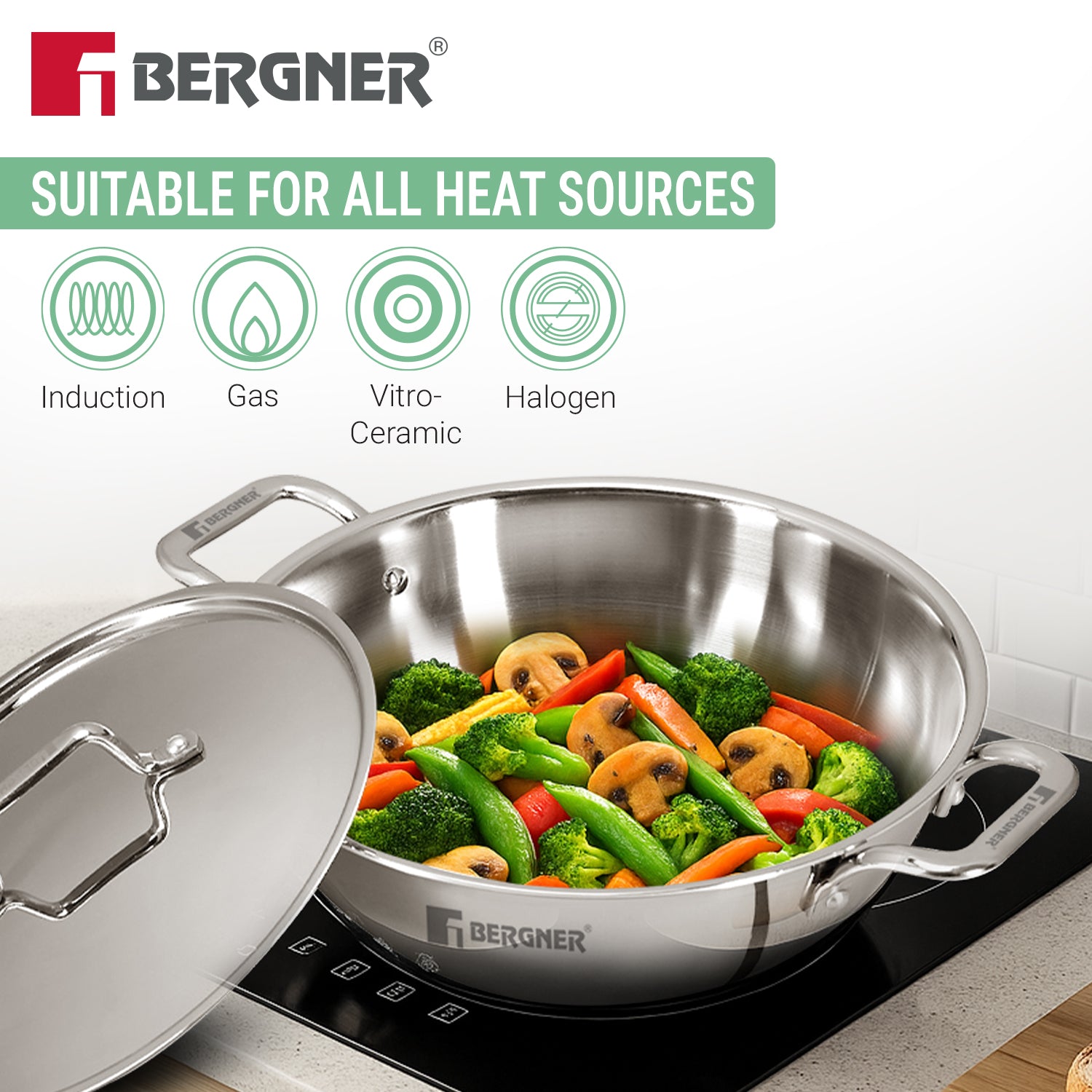 TriPro Tri-Ply Stainless Steel Kadai