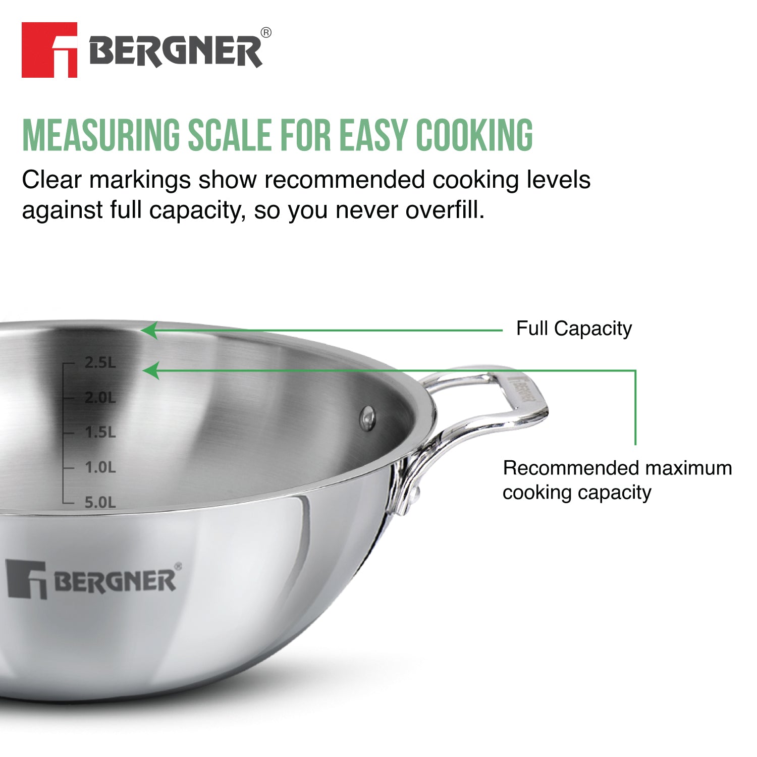 TriPro Tri-Ply Stainless Steel Kadai