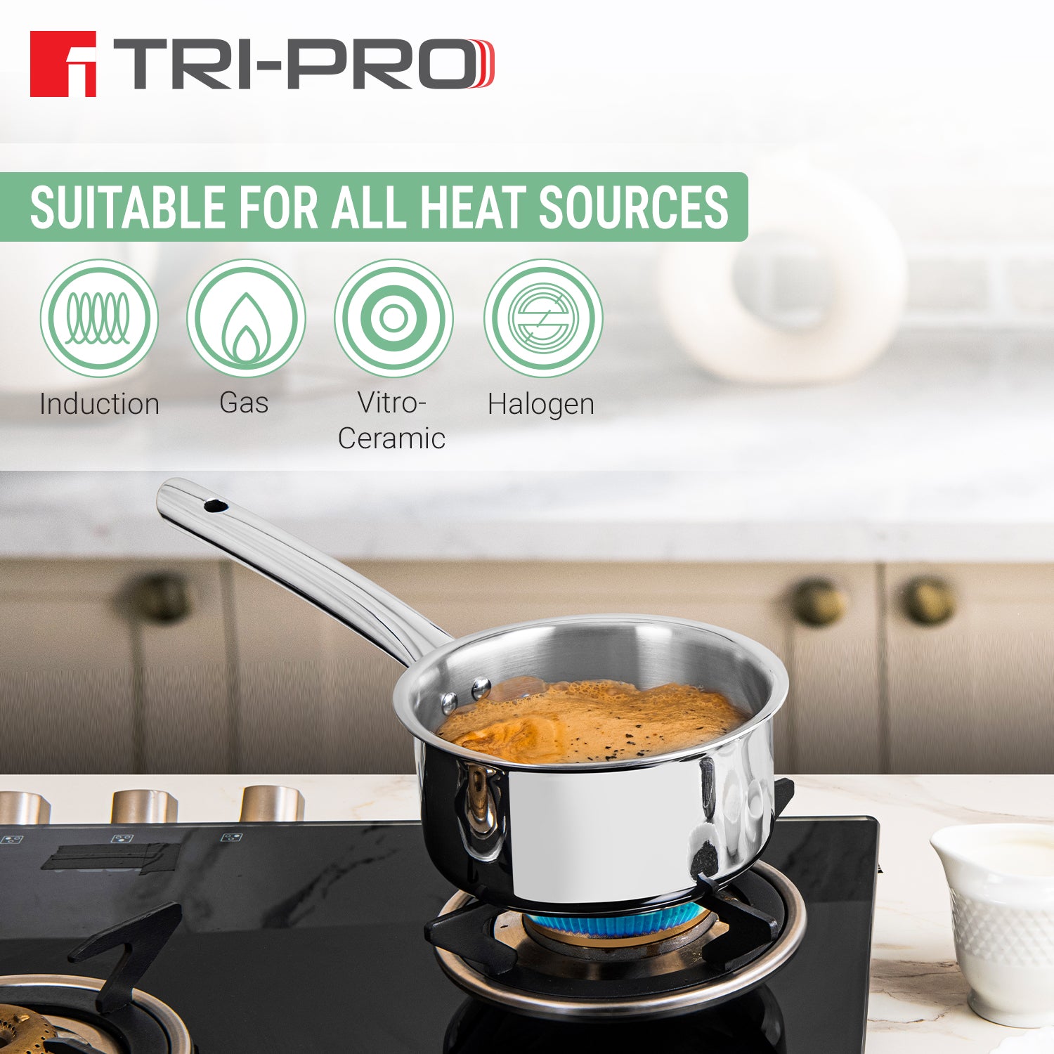 TriPro Tri-Ply Stainless Steel Saucepan