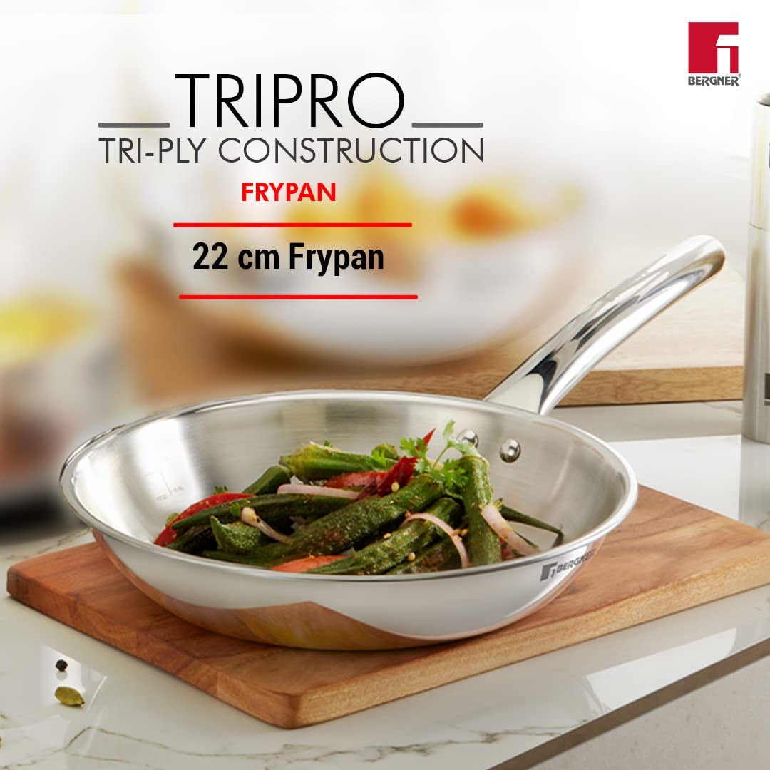 Bergner TriPro TriPly Stainless Steel 4 Pcs Cookware Set - Induction Bottom (5-Year Warranty)