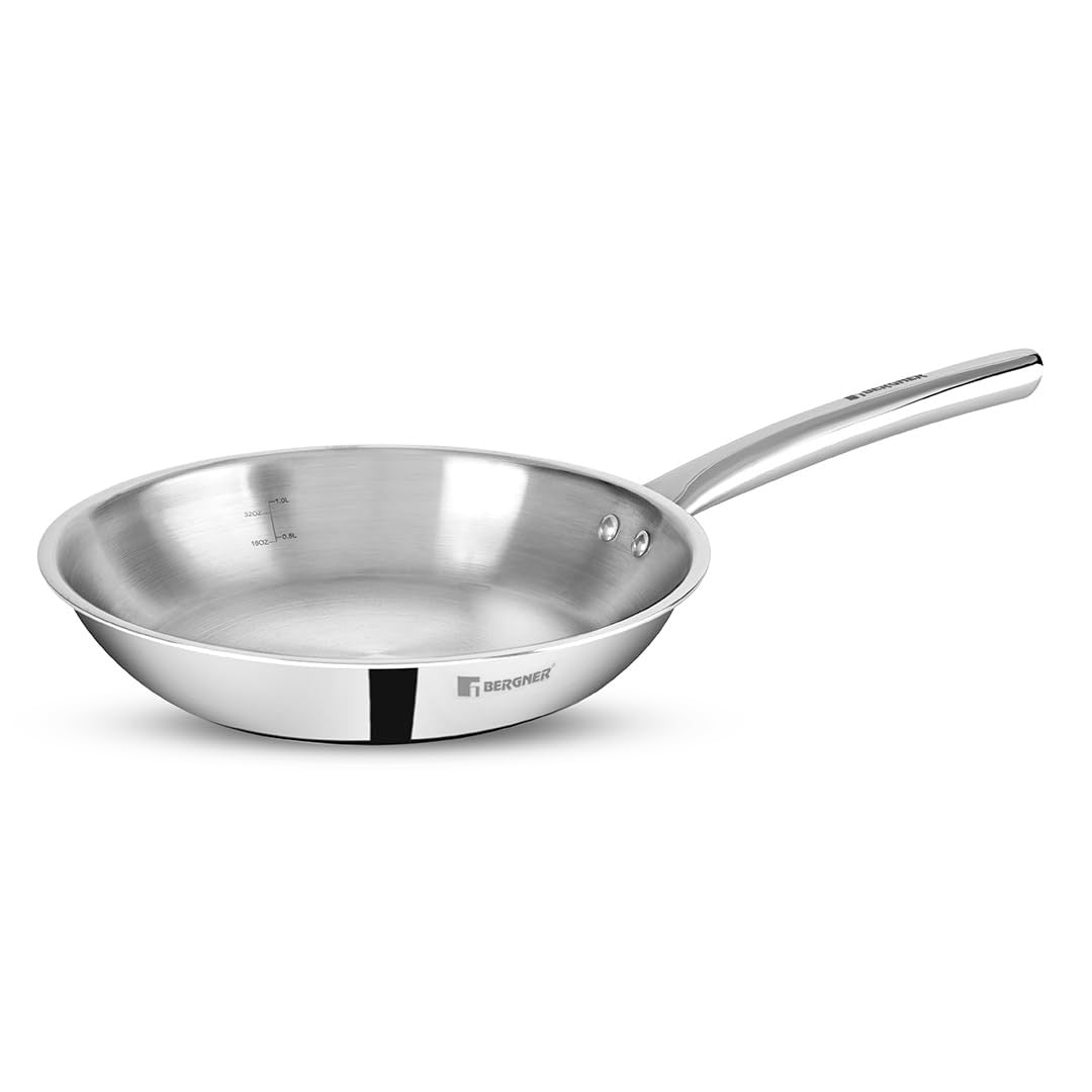 Bergner TriPro Tri-Ply Stainless Steel Frypan - Induction Bottom (5-Year Warranty)