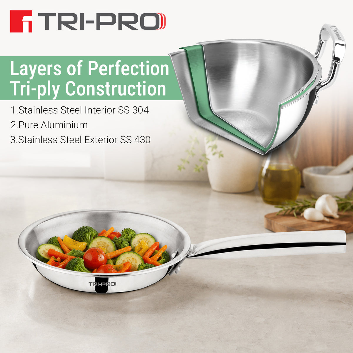 Tripro Mini Triply Frypan 14cm