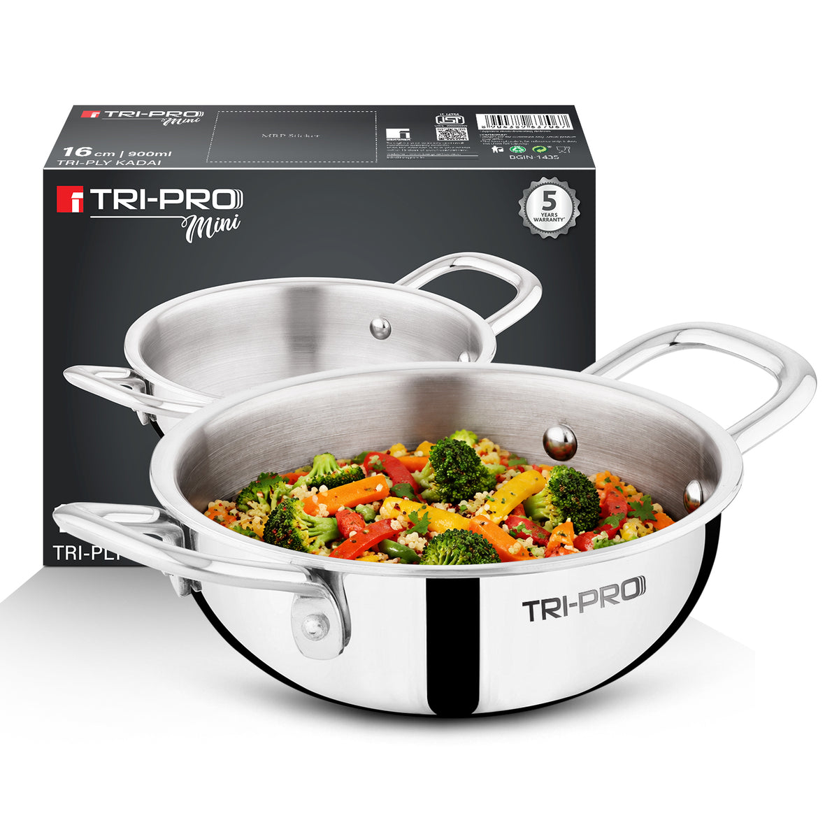 Tripro Mini Triply Kadai 16cm