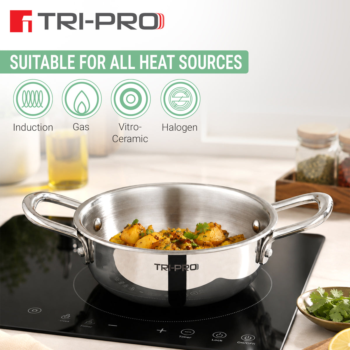 Tripro Mini Triply Kadai 16cm