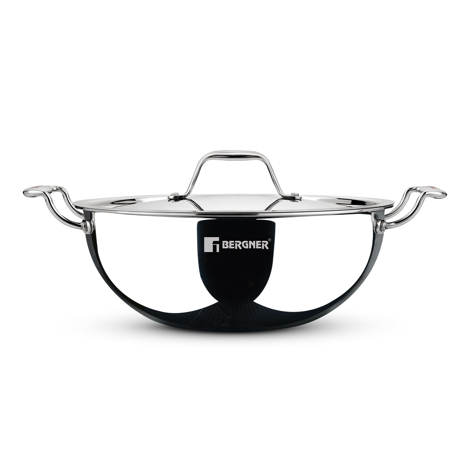 Argent 40cm/14L Triply Extra Deep Kadai with Stainless Steel Lid