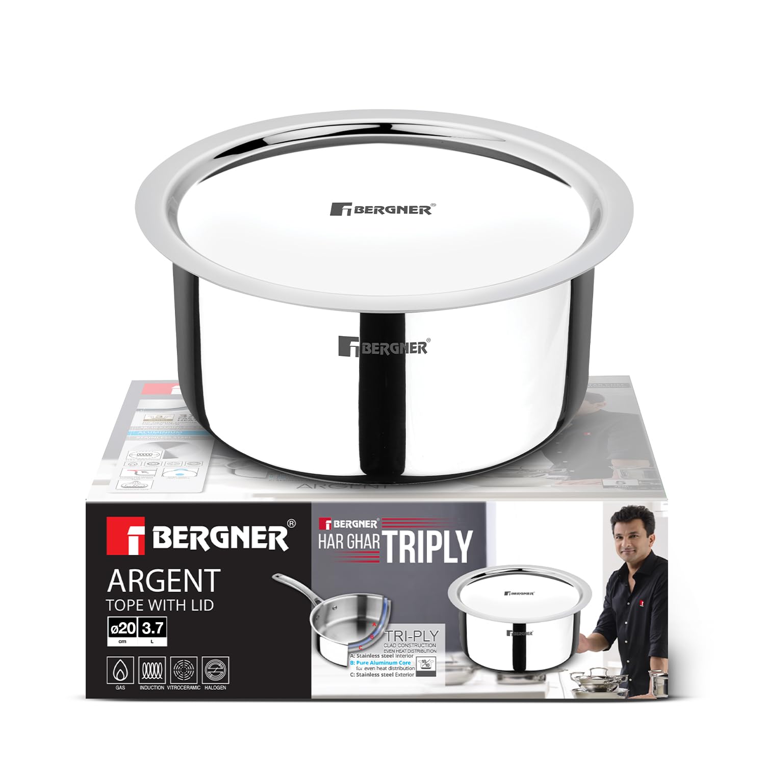 Argent Tri-Ply Stainless Steel Tope