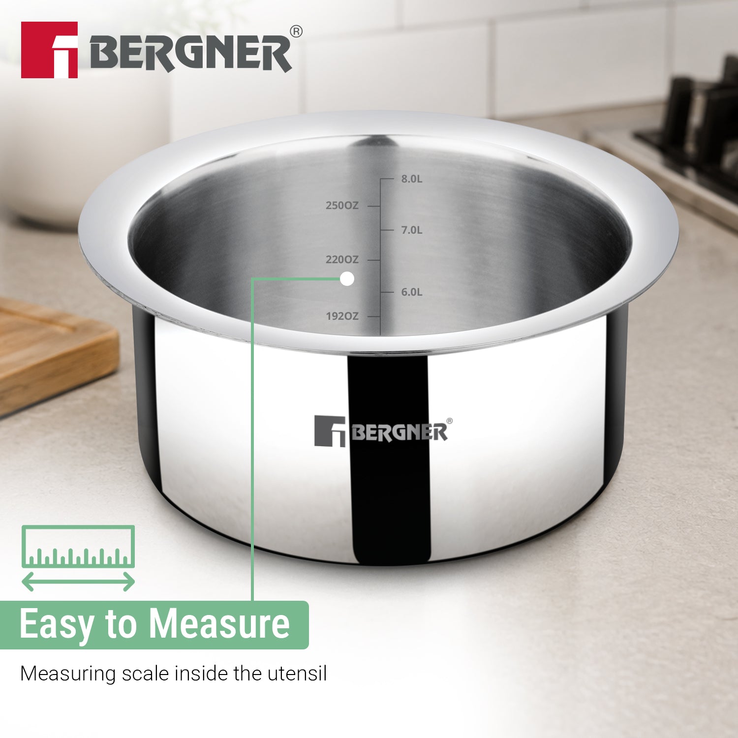 Argent Triply 28cm (8.6L) Tope with Stainless Steel Lid