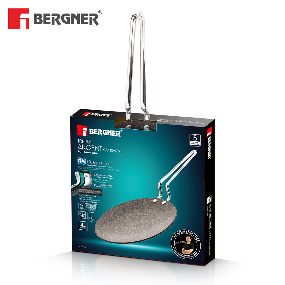 Argent Samsara Tri-Ply Stainless Steel Roti Tawa - Induction Compatible