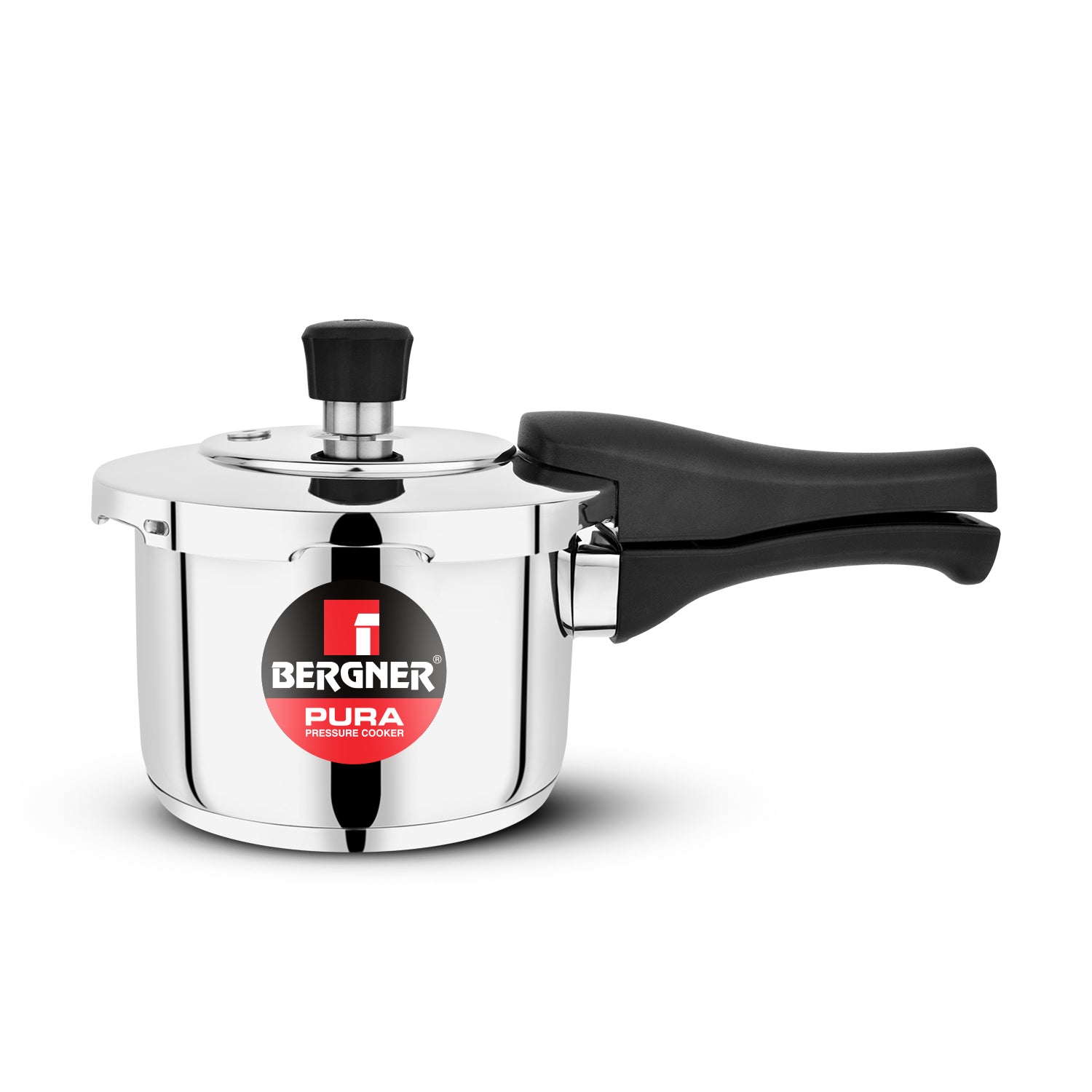 Bergner Pura Stainless Steel Outer Lid Pressure Cooker, Tri-Ply Induction Bottom (5-Year Warranty)