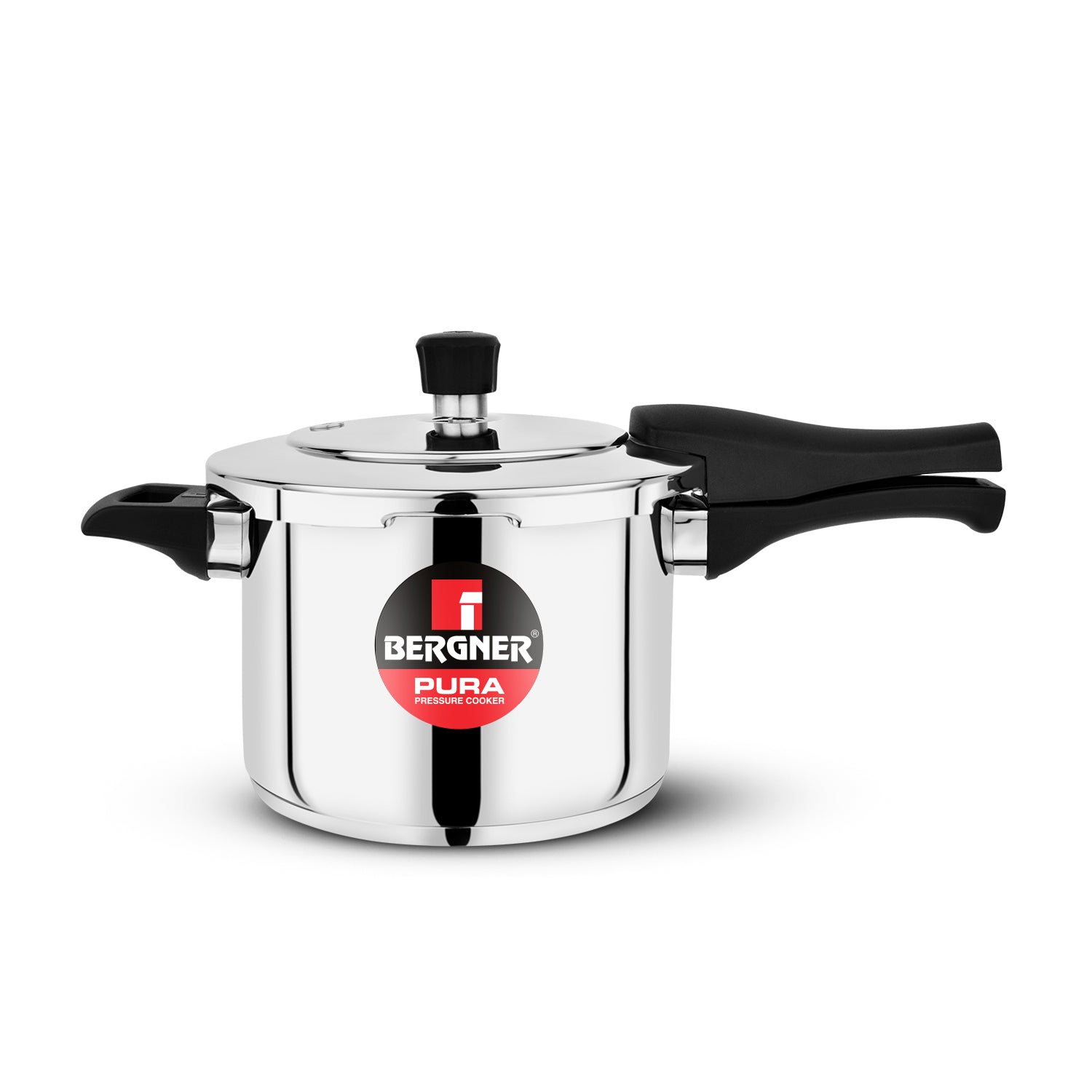 Bergner Pura Stainless Steel Outer Lid Pressure Cooker, Tri-Ply Induction Bottom (5-Year Warranty)