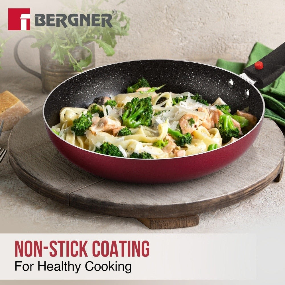 Bergner Sherry Plus 5-Layer Non-Stick 6 Pcs Induction Cookware Set (Maroon)