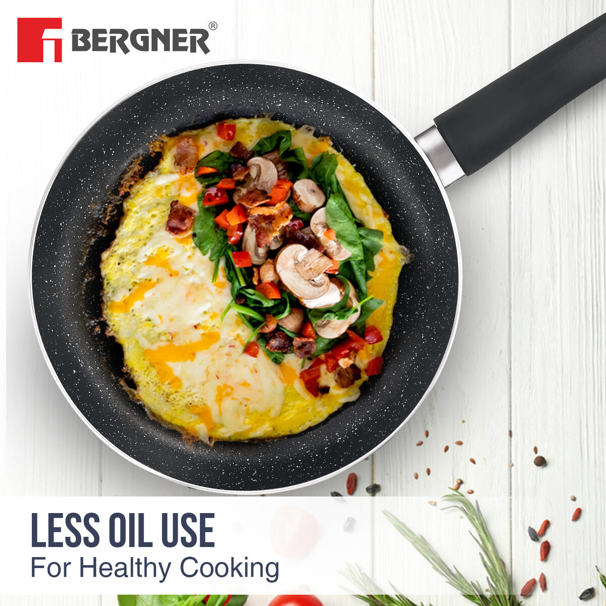 Aloe 3 Layer+ Non-Stick Coating 3 Pcs Cookware Set - Induction Bottom