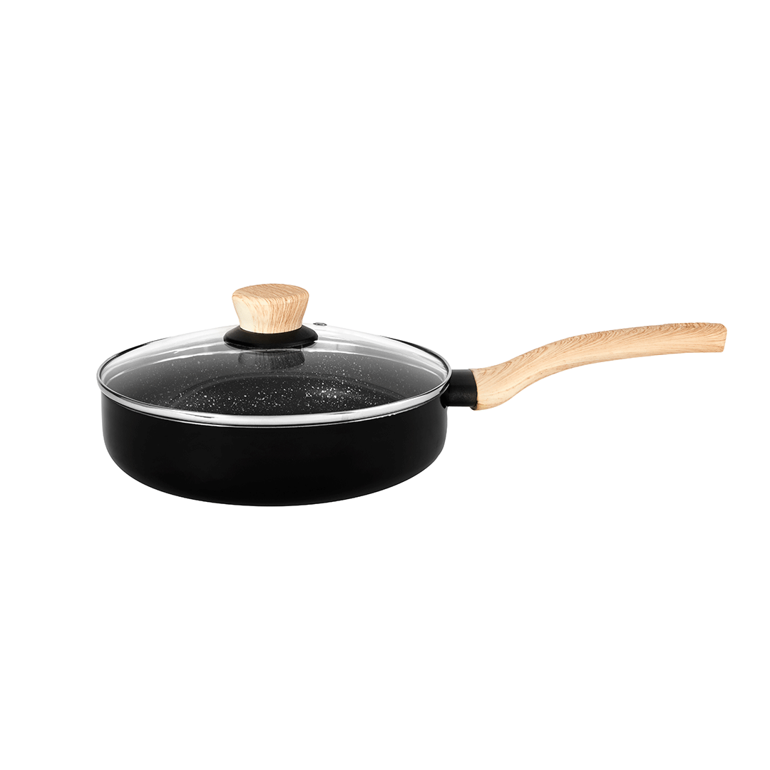 Bergner Bellini Plus Aura 5-Layer Non-Stick Deep Frypan with Glass Lid - Induction Bottom (1-Year Warranty)