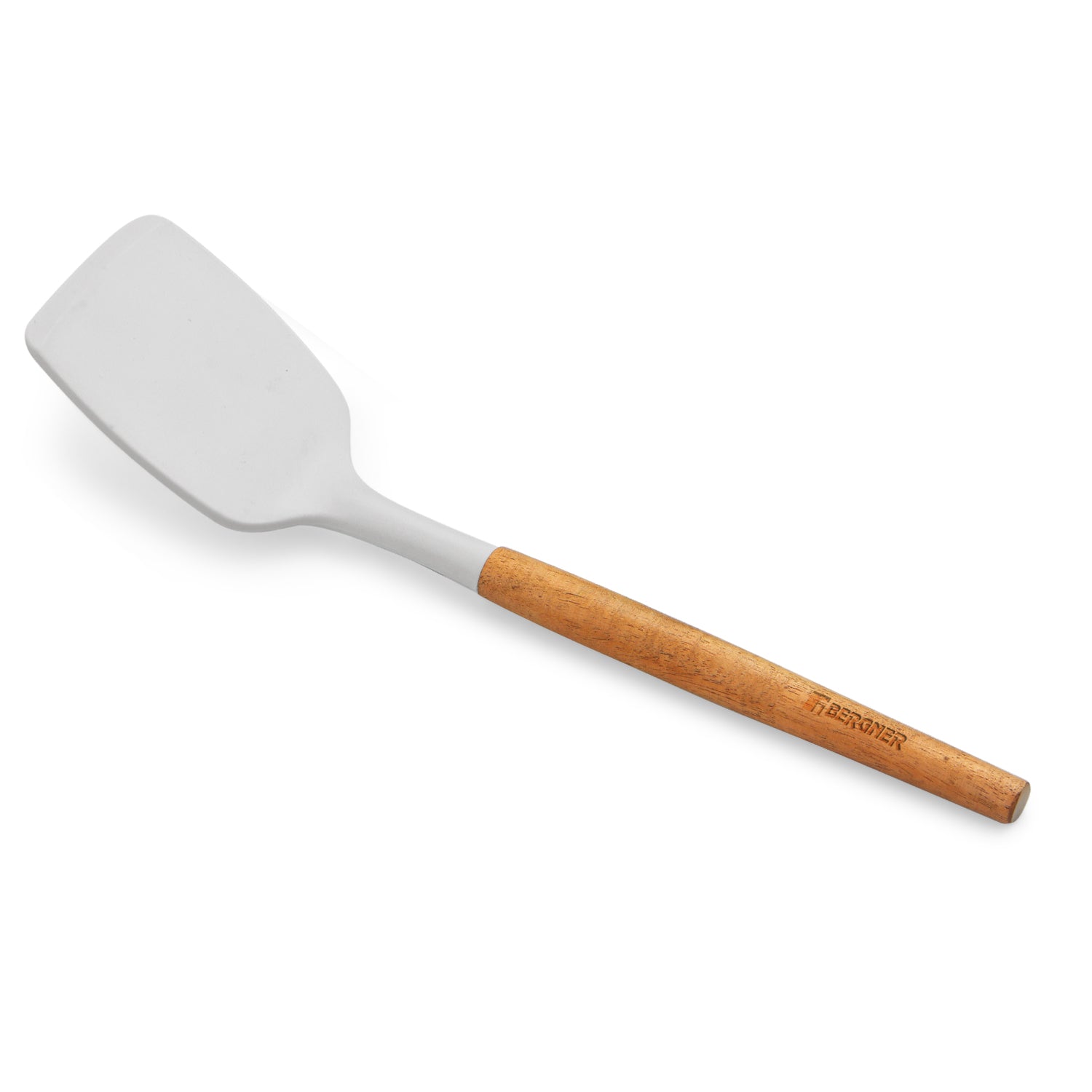 Naturally Silicone Solid Turner 33cm with Wooden Handle
