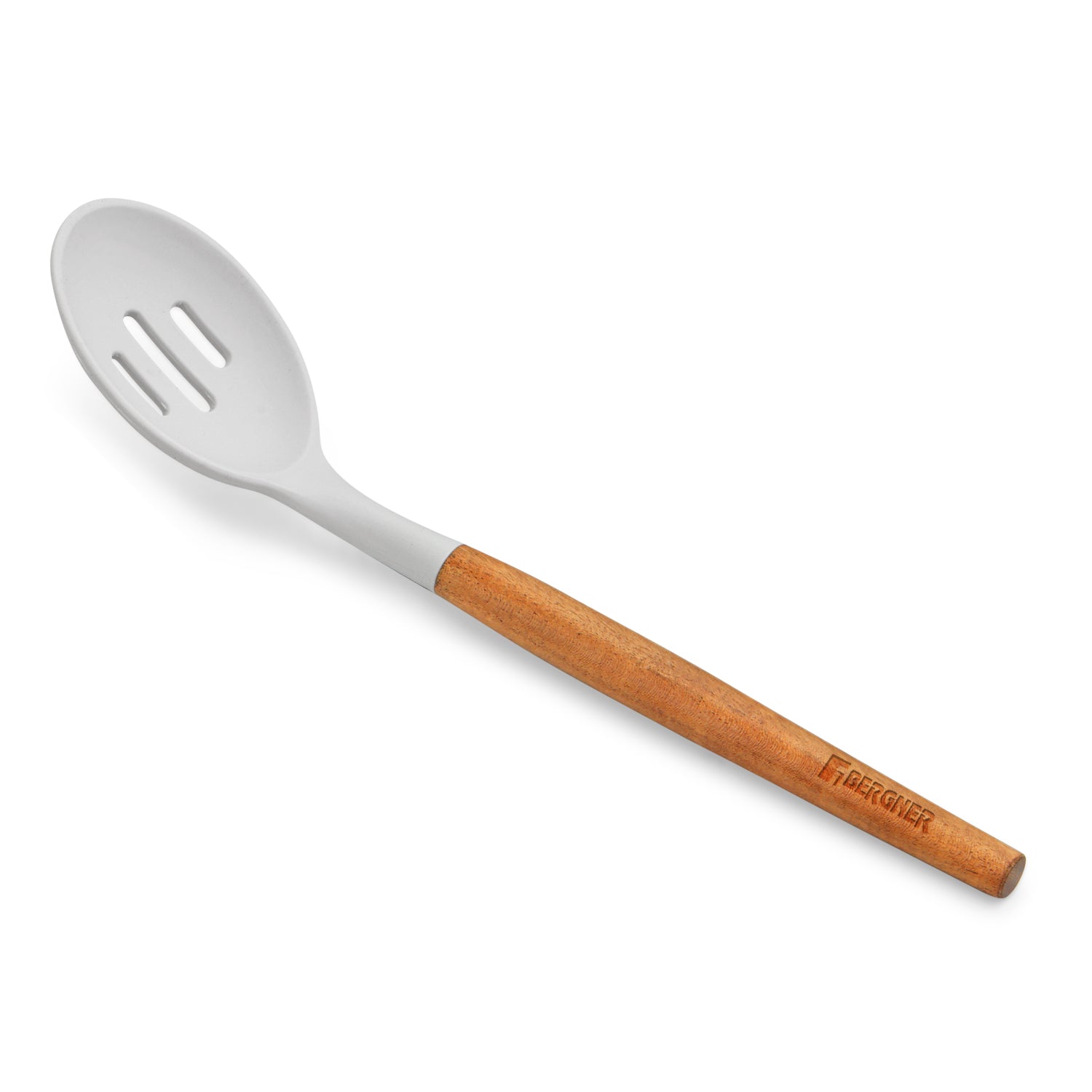 Naturally Silicone Slotted Spoon 32cm with Wooden Handle