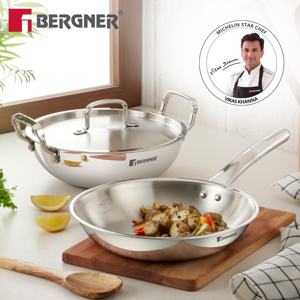 TriPro 4 Pcs Tri-Ply Stainless Steel Cookware combo - Induction Bottom