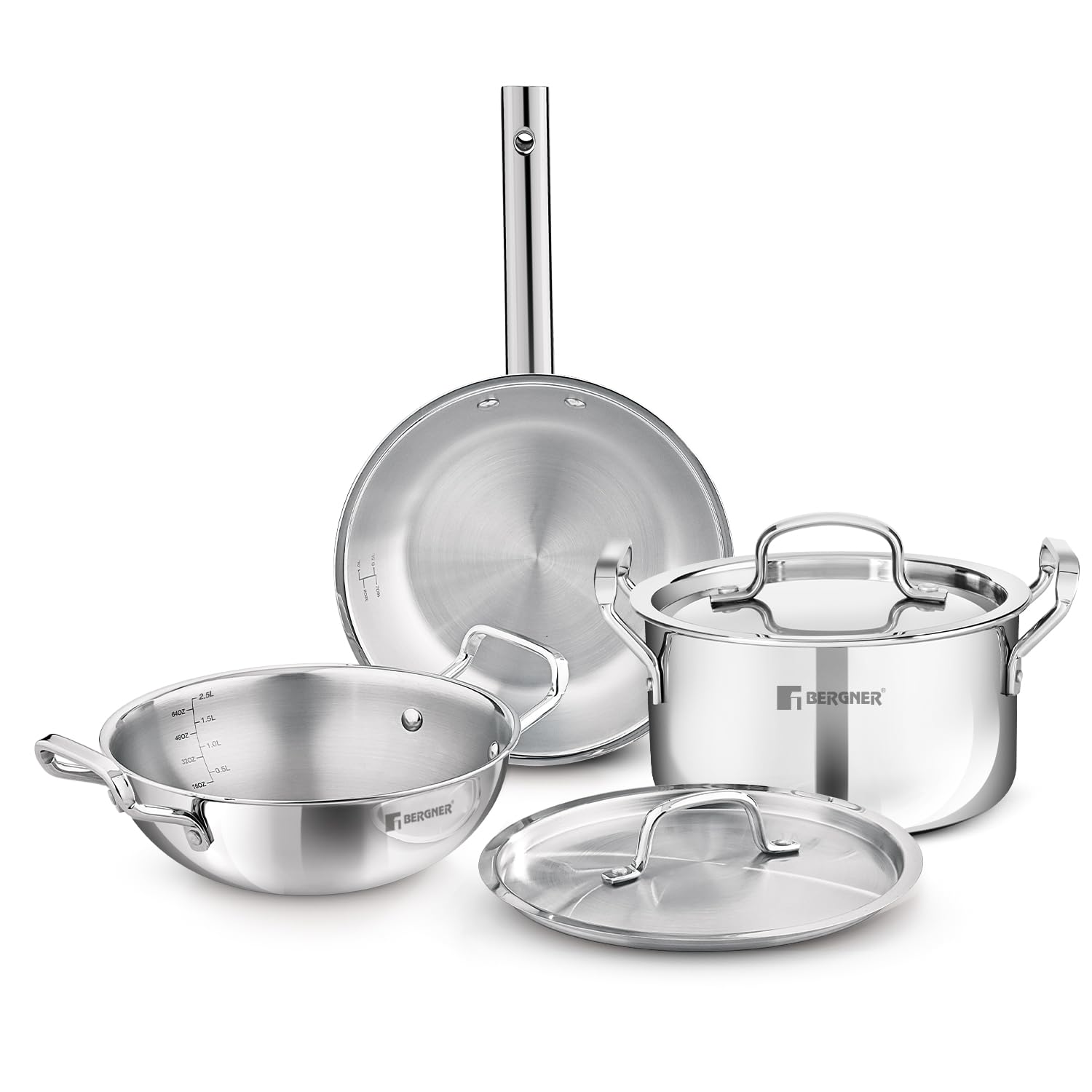 TriPro 5 Pcs TriPly Cookware Set - Induction Bottom